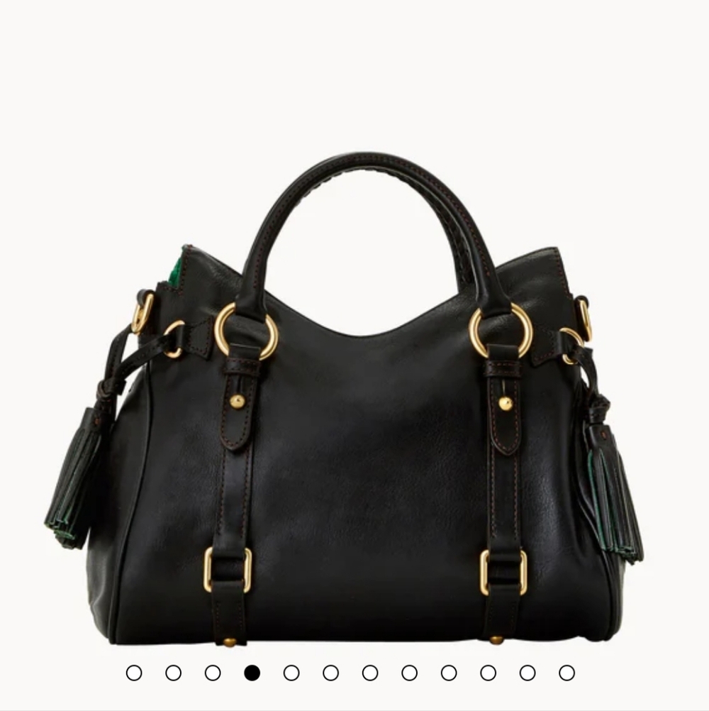 NWT! Dooney & Bourke Florentine* Medium/Regular Satchel In Black/Black - Picture 3 of 16